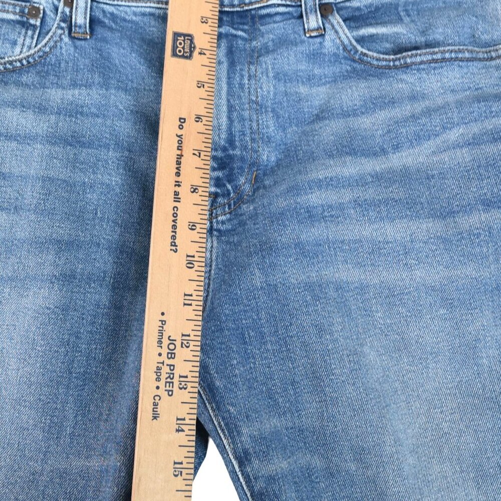 Madewell Slim Fit Raw Hem Jeans Blue Distressed Crop Ankle Fray Minimalist 35" - Picture 8 of 12